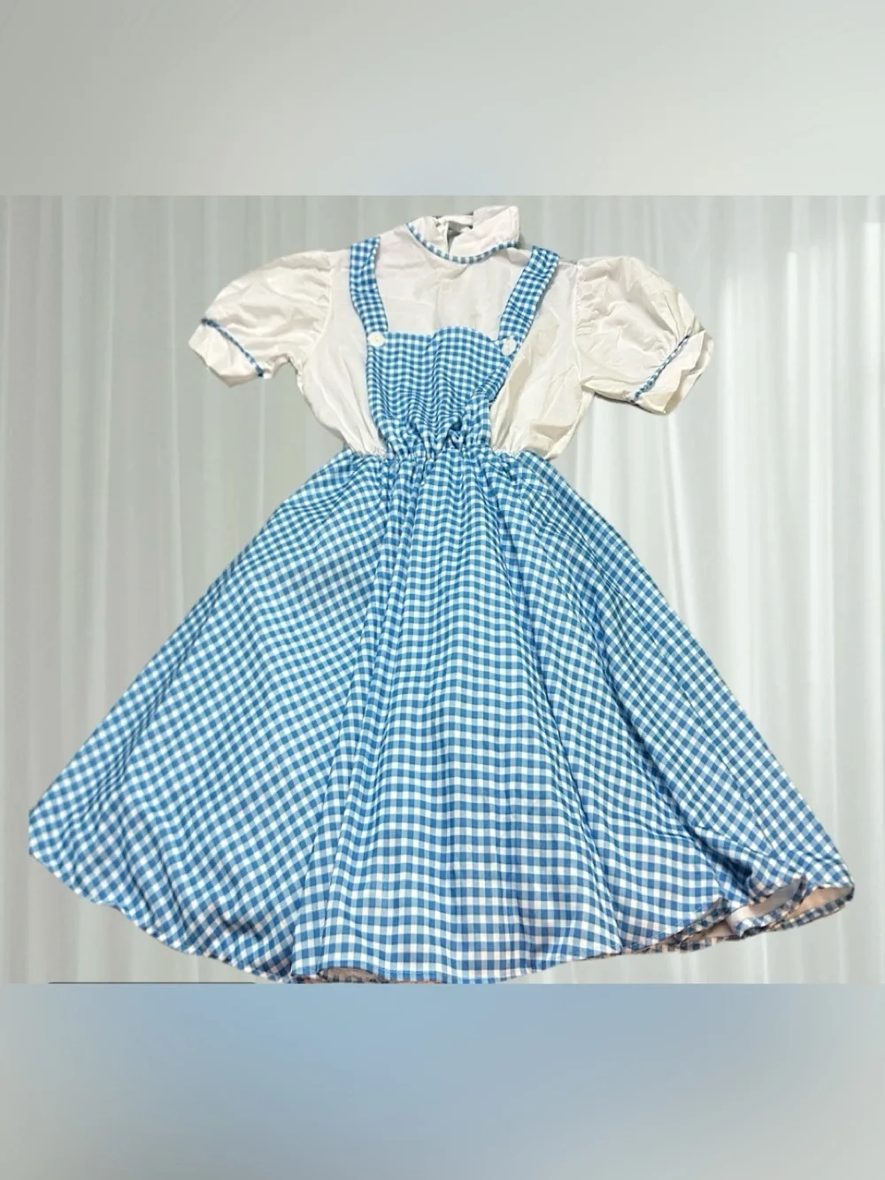 Wizard Of Oz Blue Gingham Pinafore Costume Dress One Size